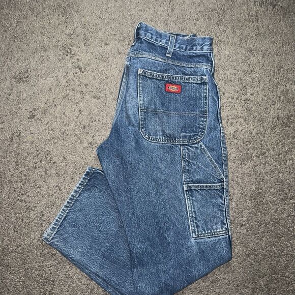Vintage Dickies Jeans 32x30 Relaxed Medium Wash Denim Work Wear 90s - Picture 1 of 9